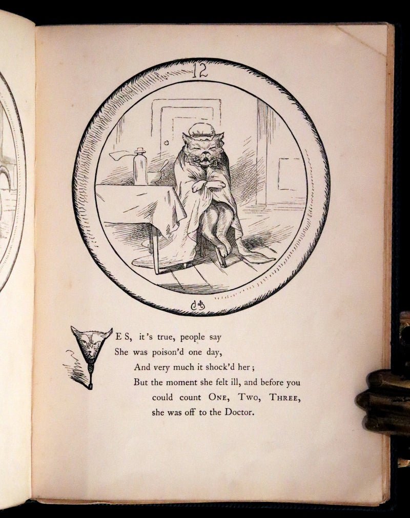 1860 Scarce First Edition - The Nine Lives of a Cat - Tale of Wonder illustrated by Charles H. Bennett.