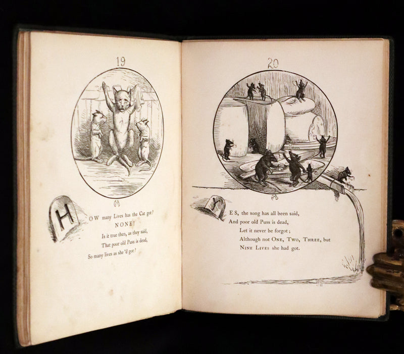 1860 Scarce First Edition - The Nine Lives of a Cat - Tale of Wonder illustrated by Charles H. Bennett.