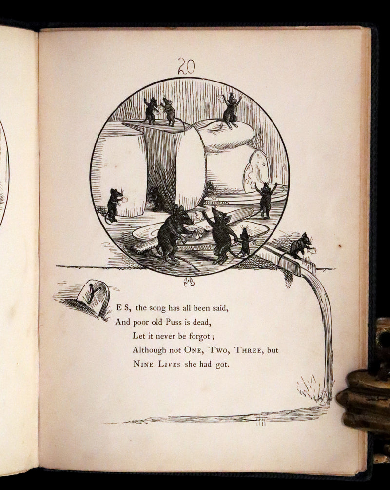 1860 Scarce First Edition - The Nine Lives of a Cat - Tale of Wonder illustrated by Charles H. Bennett.