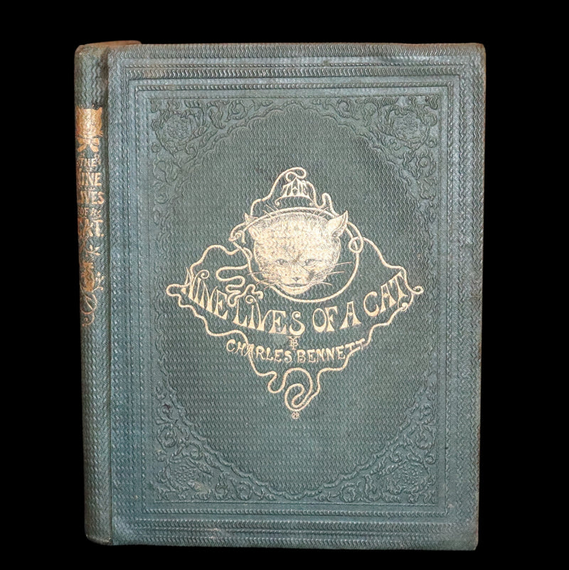 1860 Scarce First Edition - The Nine Lives of a Cat - Tale of Wonder illustrated by Charles H. Bennett.