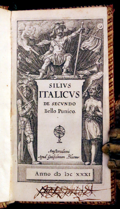 1631 Rare Latin Book - Silius Italicus War Against Hannibal, Second Punic War's Poem.