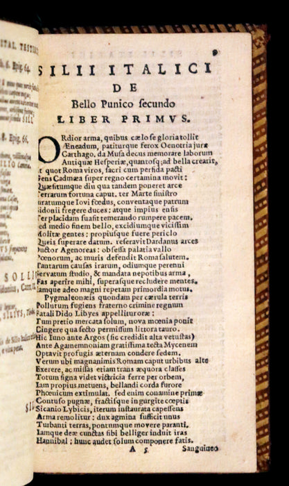 1631 Rare Latin Book - Silius Italicus War Against Hannibal, Second Punic War's Poem.