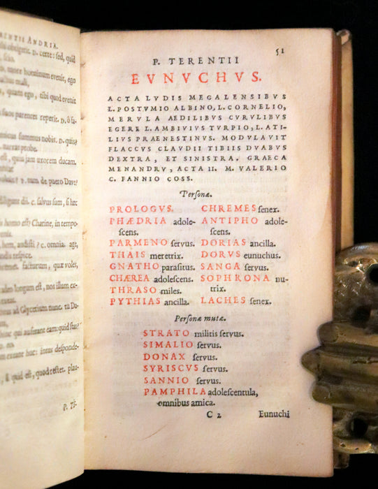 1635 Rare Latin Book - Terence's Comedies - Publii Terentii Comœdiæ Sex: Ex Recensione Heinsiana.