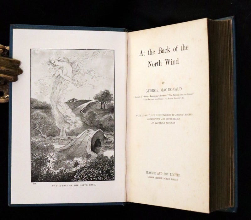 1900 Rare Book - At the Back of the North Wind by George MacDonald illustrated by Arthur Hughes.