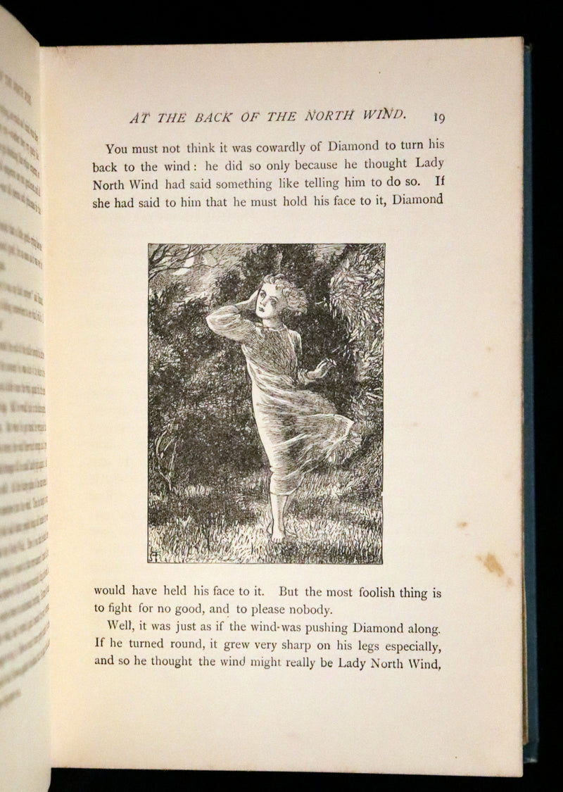 1900 Rare Book - At the Back of the North Wind by George MacDonald illustrated by Arthur Hughes.
