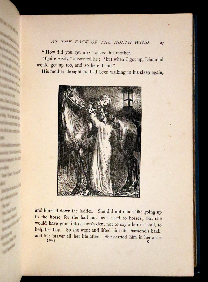 1900 Rare Book - At the Back of the North Wind by George MacDonald illustrated by Arthur Hughes.