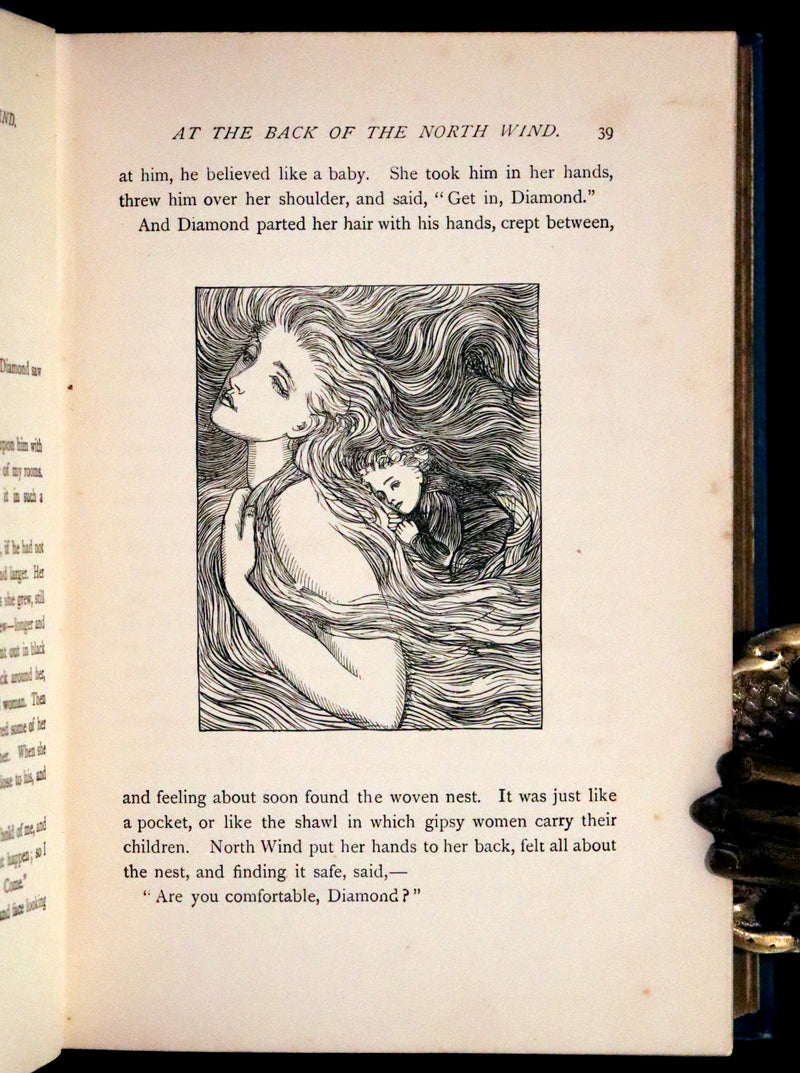 1900 Rare Book - At the Back of the North Wind by George MacDonald illustrated by Arthur Hughes.