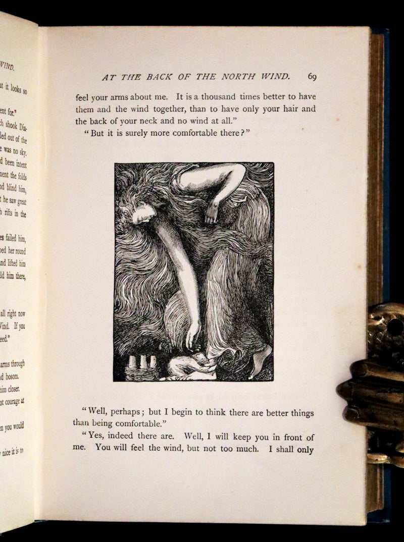 1900 Rare Book - At the Back of the North Wind by George MacDonald illustrated by Arthur Hughes.