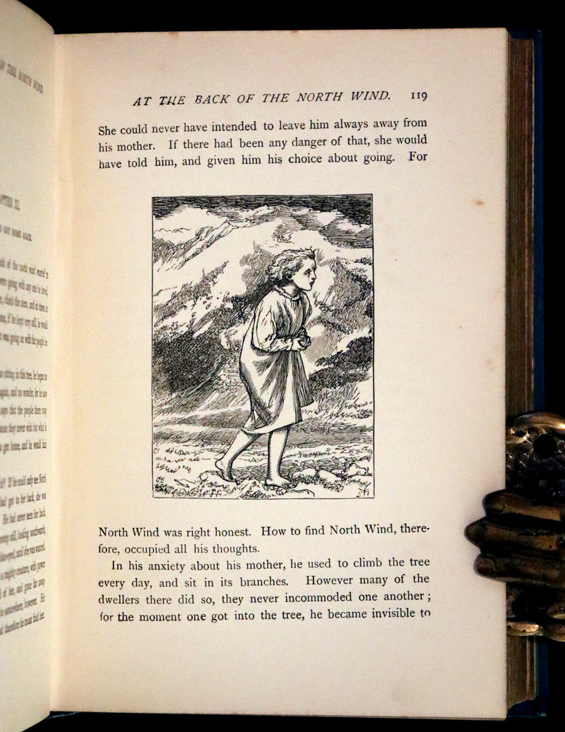 1900 Rare Book - At the Back of the North Wind by George MacDonald illustrated by Arthur Hughes.