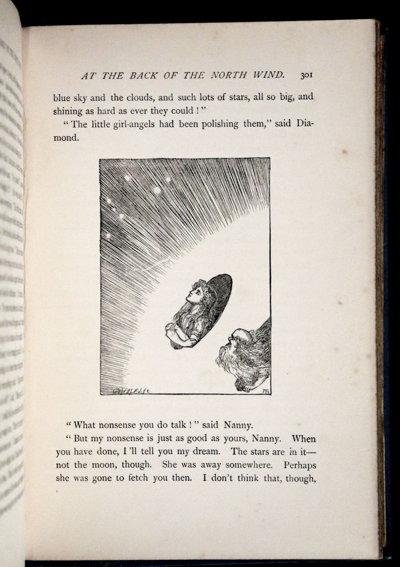 1900 Rare Book - At the Back of the North Wind by George MacDonald illustrated by Arthur Hughes.