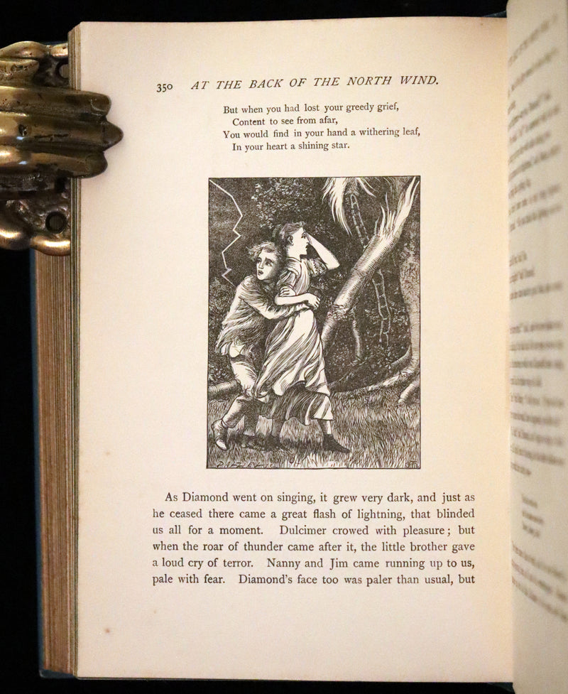 1900 Rare Book - At the Back of the North Wind by George MacDonald illustrated by Arthur Hughes.