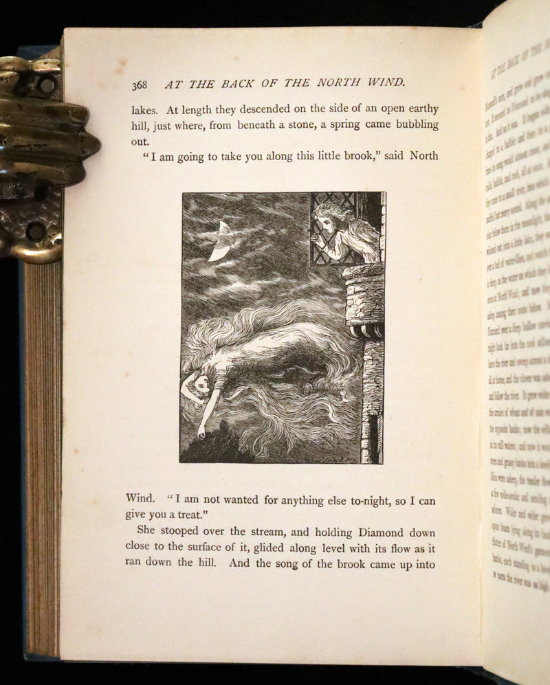 1900 Rare Book - At the Back of the North Wind by George MacDonald illustrated by Arthur Hughes.