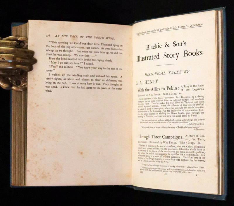 1900 Rare Book - At the Back of the North Wind by George MacDonald illustrated by Arthur Hughes.