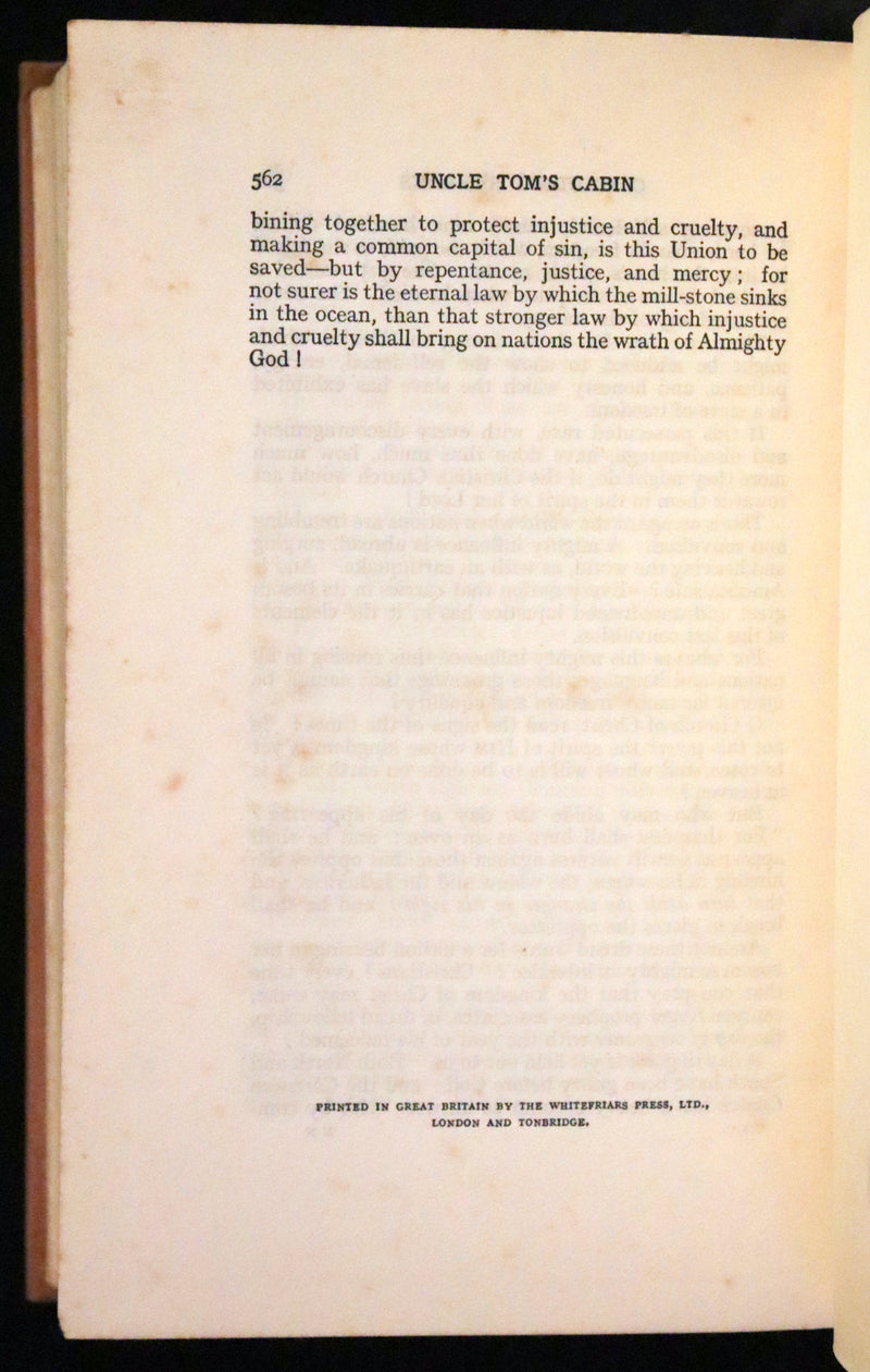 1920 Rare Book - Uncle Tom's Cabin by Harriet Beecher Stowe illustrated by Richard Henry Brock.
