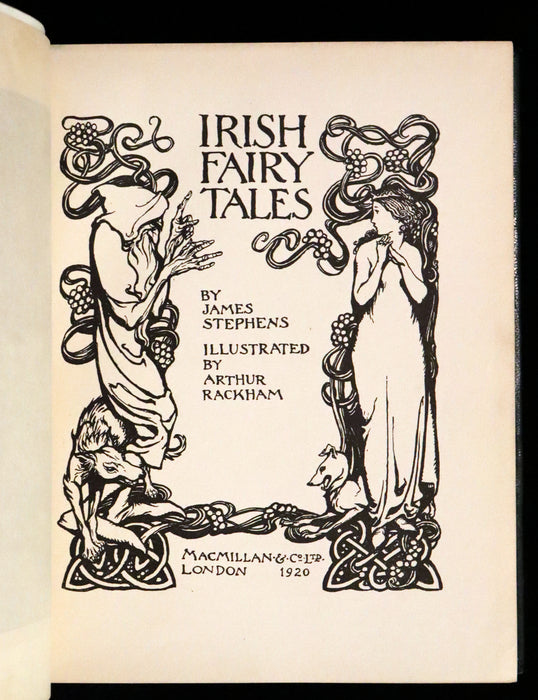 1920 First Edition in Morocco Binding - Irish Fairy Tales illustrated by Arthur Rackham.