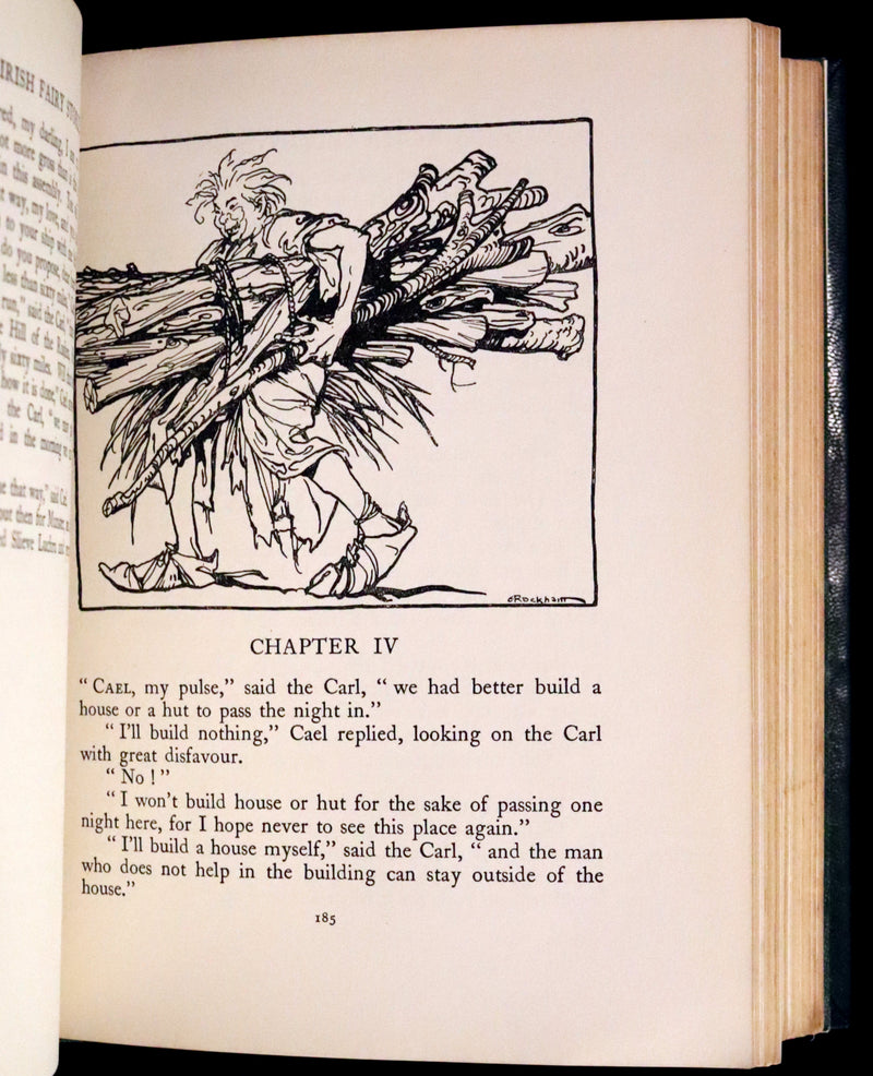 1920 First Edition in Morocco Binding - Irish Fairy Tales illustrated by Arthur Rackham.