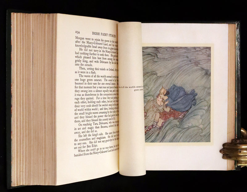 1920 First Edition in Morocco Binding - Irish Fairy Tales illustrated by Arthur Rackham.