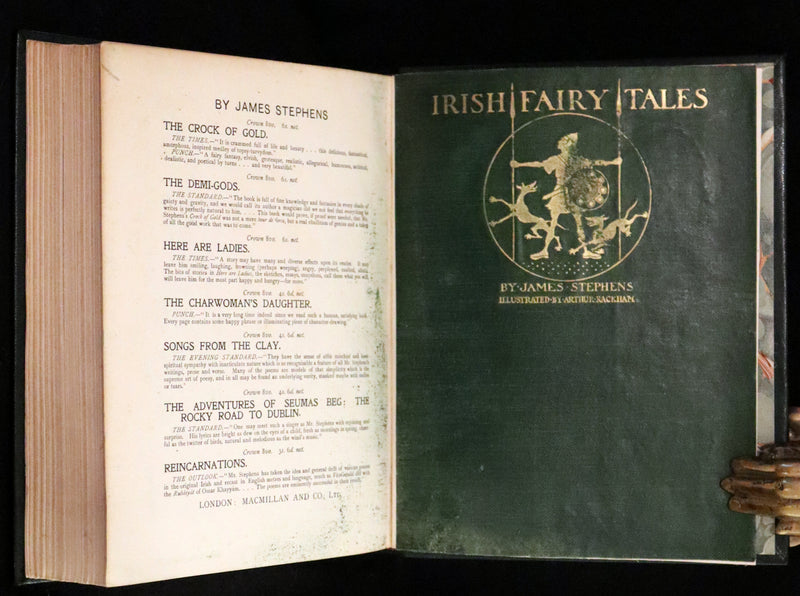 1920 First Edition in Morocco Binding - Irish Fairy Tales illustrated by Arthur Rackham.