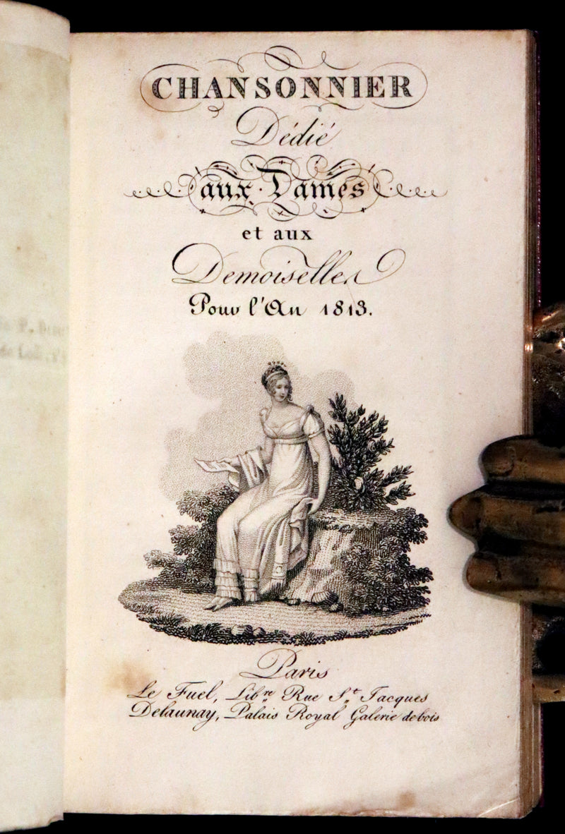 1813 Scarce Romantic French Book - Chansonnier dedie aux Dames - Almanac and Song book.