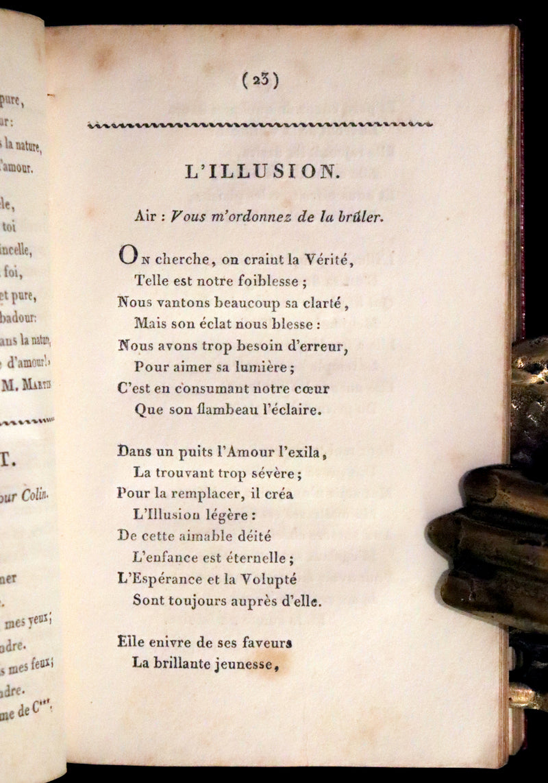 1813 Scarce Romantic French Book - Chansonnier dedie aux Dames - Almanac and Song book.