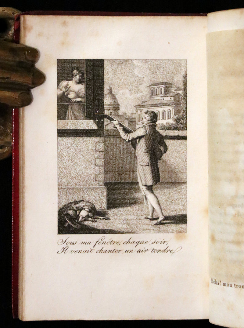1813 Scarce Romantic French Book - Chansonnier dedie aux Dames - Almanac and Song book.