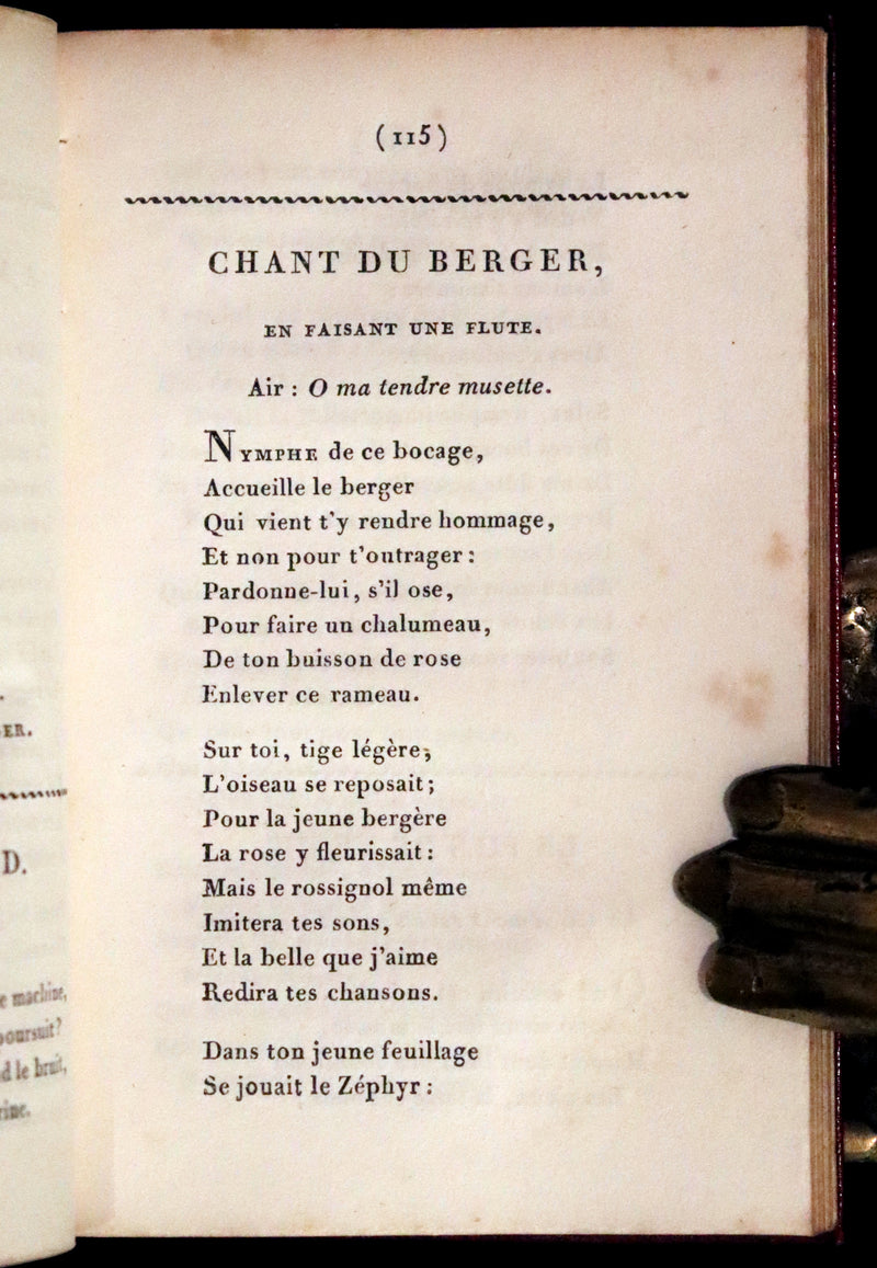 1813 Scarce Romantic French Book - Chansonnier dedie aux Dames - Almanac and Song book.