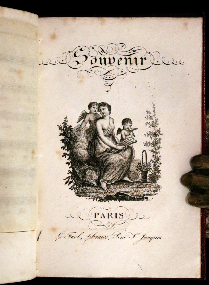 1813 Scarce Romantic French Book - Chansonnier dedie aux Dames - Almanac and Song book.