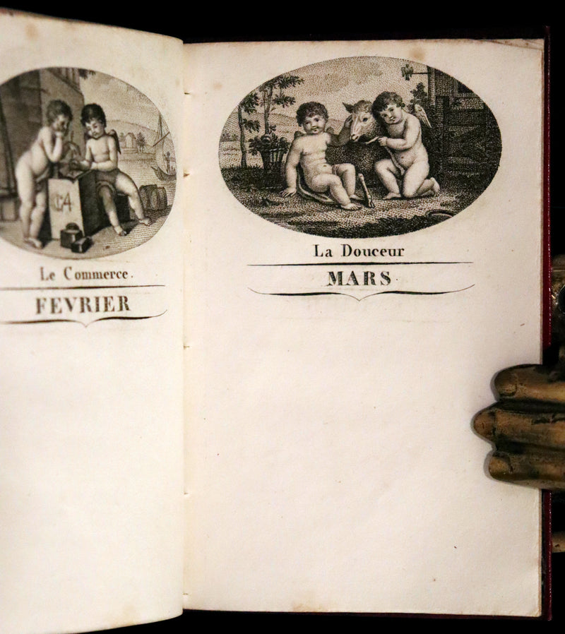 1813 Scarce Romantic French Book - Chansonnier dedie aux Dames - Almanac and Song book.