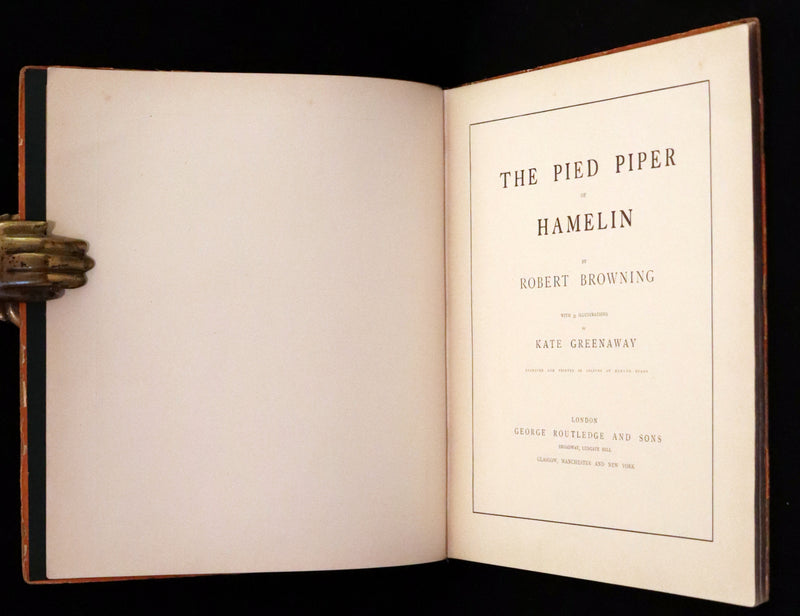1888 Rare First Edition illustrated by Kate Greenaway - The Pied Piper of Hamelin by Robert Browning.