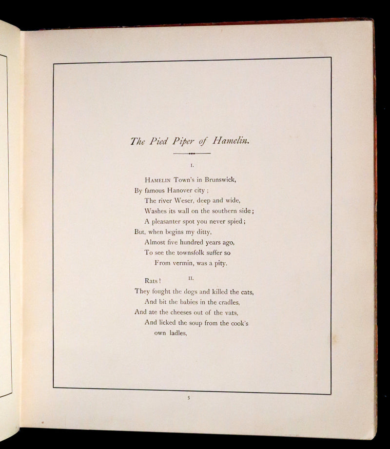 1888 Rare First Edition illustrated by Kate Greenaway - The Pied Piper of Hamelin by Robert Browning.