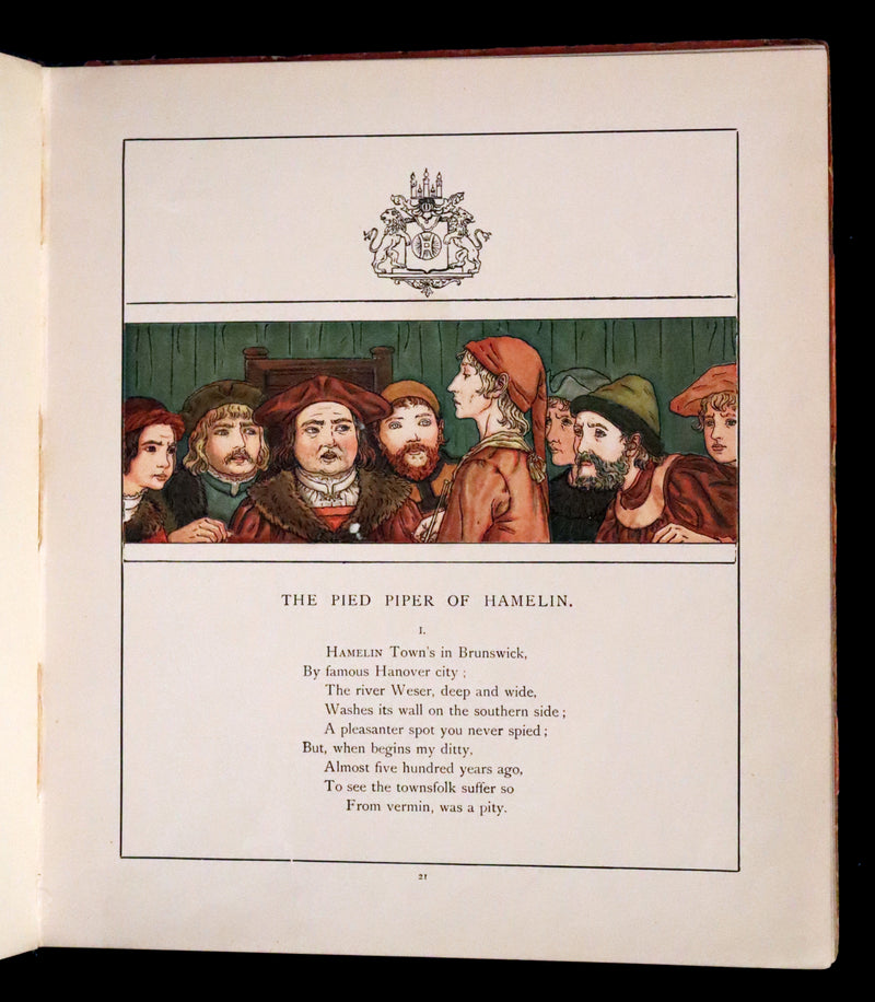 1888 Rare First Edition illustrated by Kate Greenaway - The Pied Piper of Hamelin by Robert Browning.