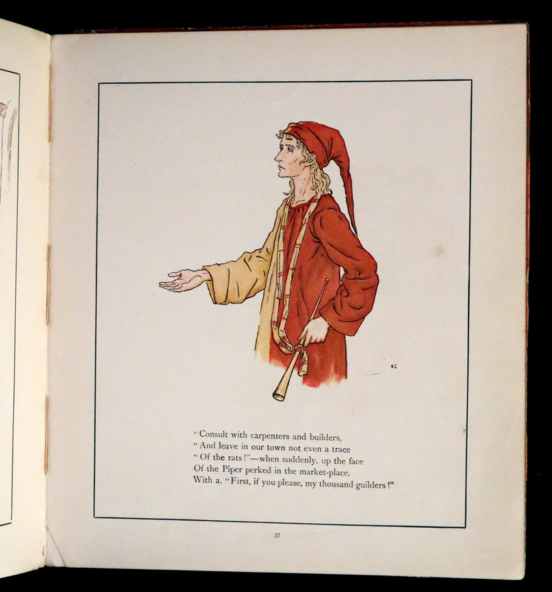 1888 Rare First Edition illustrated by Kate Greenaway - The Pied Piper of Hamelin by Robert Browning.