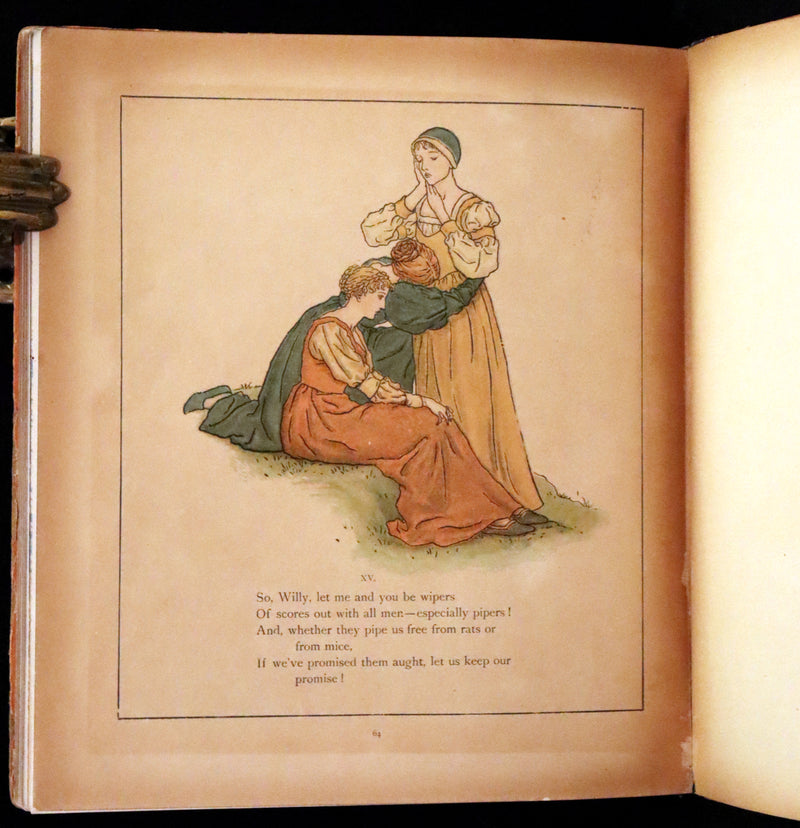 1888 Rare First Edition illustrated by Kate Greenaway - The Pied Piper of Hamelin by Robert Browning.