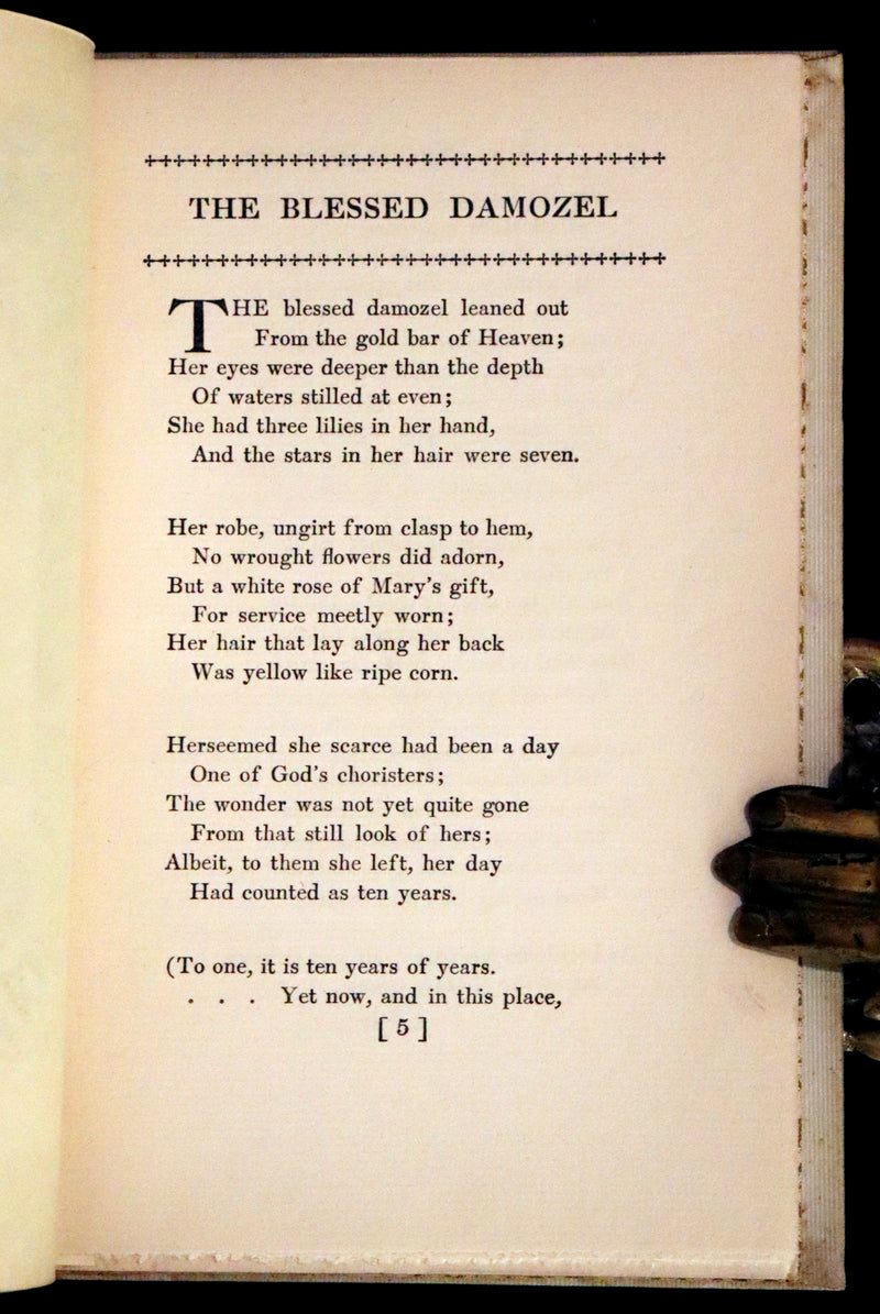 1900 Rare Edition - Blessed Damozel (and Sister Helen) by Pre-Raphaelite Dante Gabriel Rossetti.
