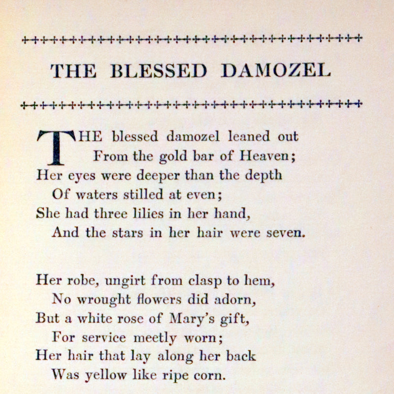 1900 Rare Edition - Blessed Damozel (and Sister Helen) by Pre-Raphaelite Dante Gabriel Rossetti.