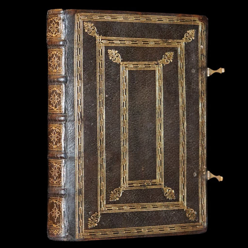 1638 Scarce Latin Book - David's Book of Psalms, Psalterium Davidis cum Canticis Sacris with Clasps.