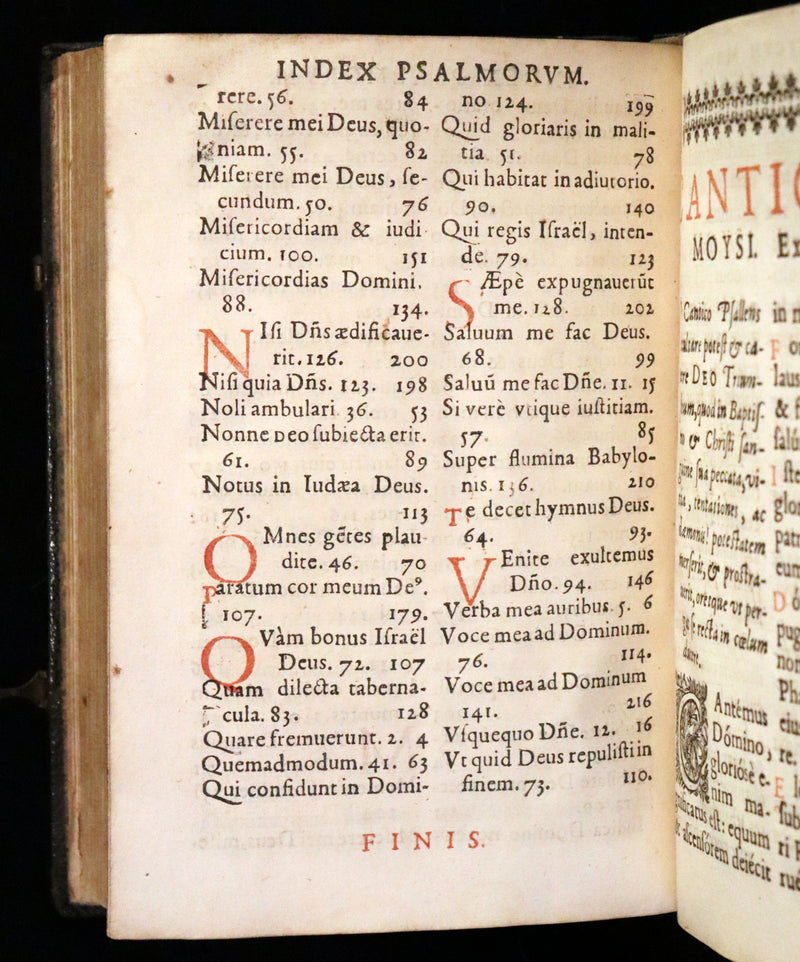 1638 Scarce Latin Book - David's Book of Psalms, Psalterium Davidis cum Canticis Sacris with Clasps.