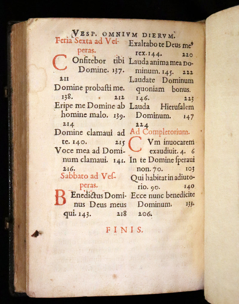 1638 Scarce Latin Book - David's Book of Psalms, Psalterium Davidis cum Canticis Sacris with Clasps.