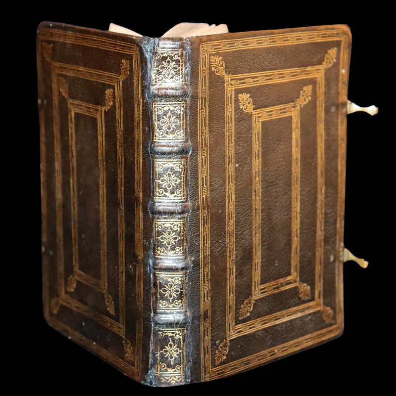 1638 Scarce Latin Book - David's Book of Psalms, Psalterium Davidis cum Canticis Sacris with Clasps.