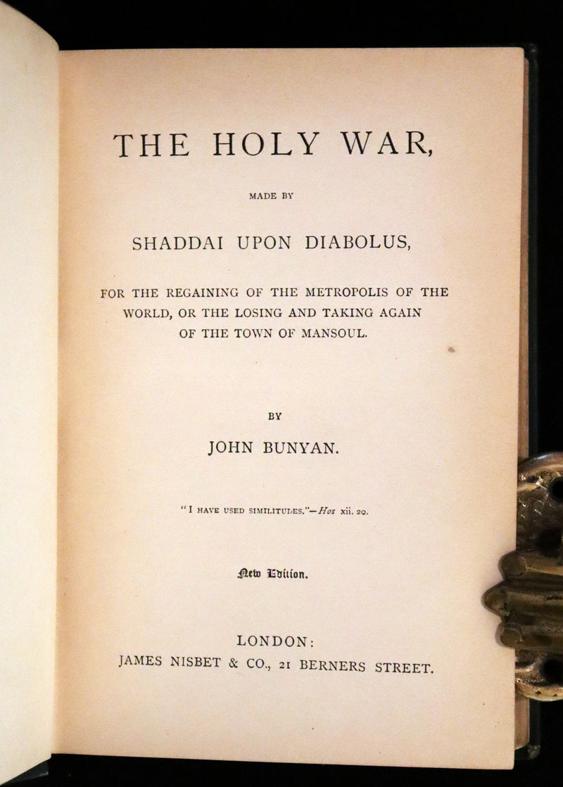 1864 Rare Book - The Holy War Made by Shaddai Upon Diabolus by John Bunyan.