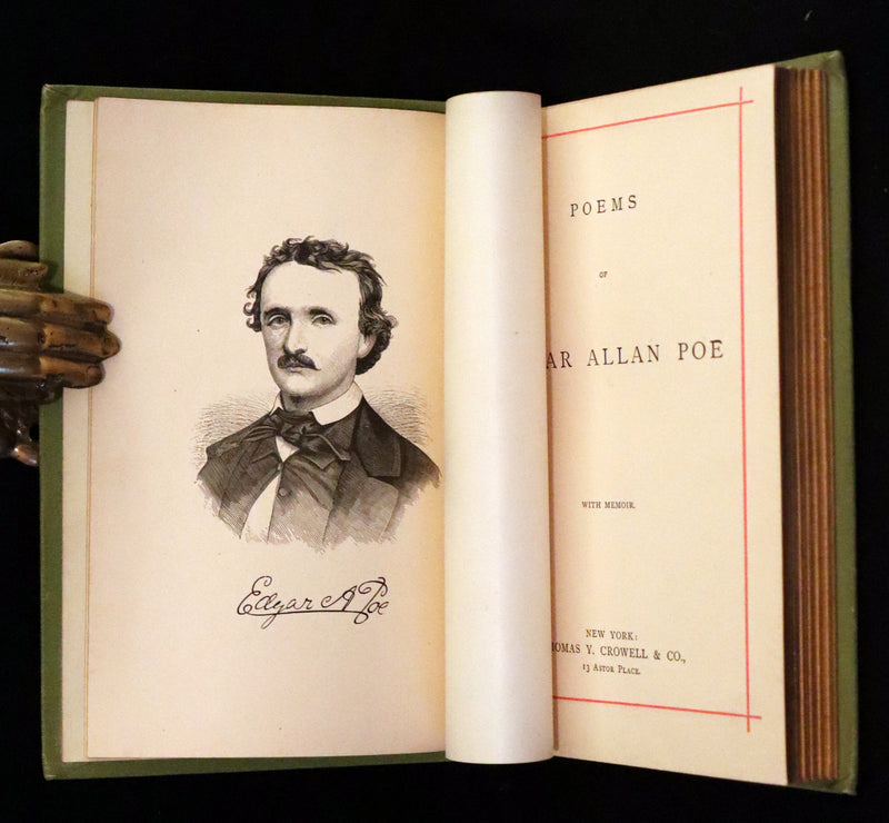 1881 Rare Book - Poems by Edgar Allan Poe with Memoir (The Raven, Lenore,...). Illustrated.
