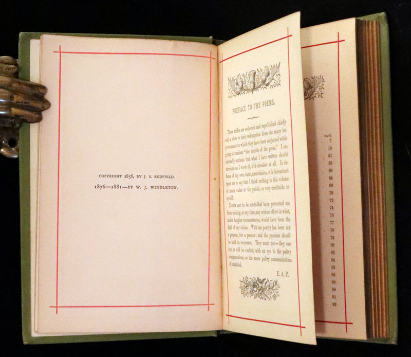 1881 Rare Book - Poems by Edgar Allan Poe with Memoir (The Raven, Lenore,...). Illustrated.