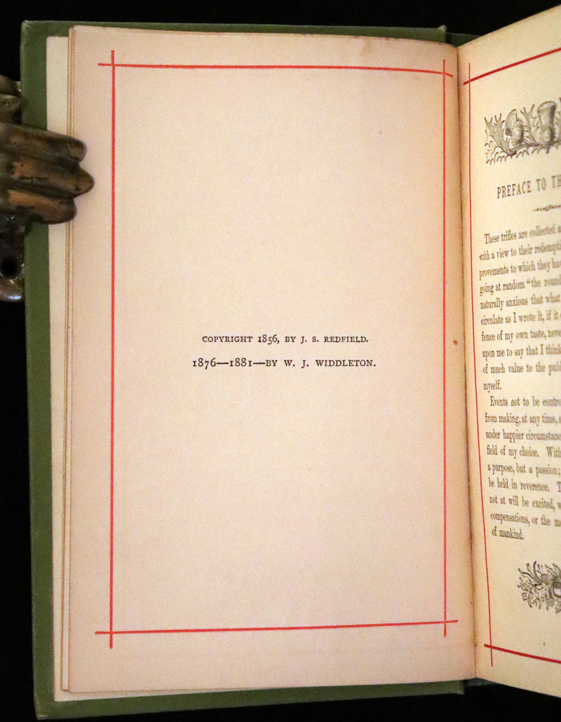 1881 Rare Book - Poems by Edgar Allan Poe with Memoir (The Raven, Lenore,...). Illustrated.