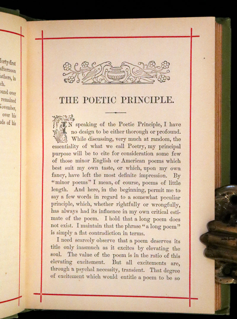1881 Rare Book - Poems by Edgar Allan Poe with Memoir (The Raven, Lenore,...). Illustrated.