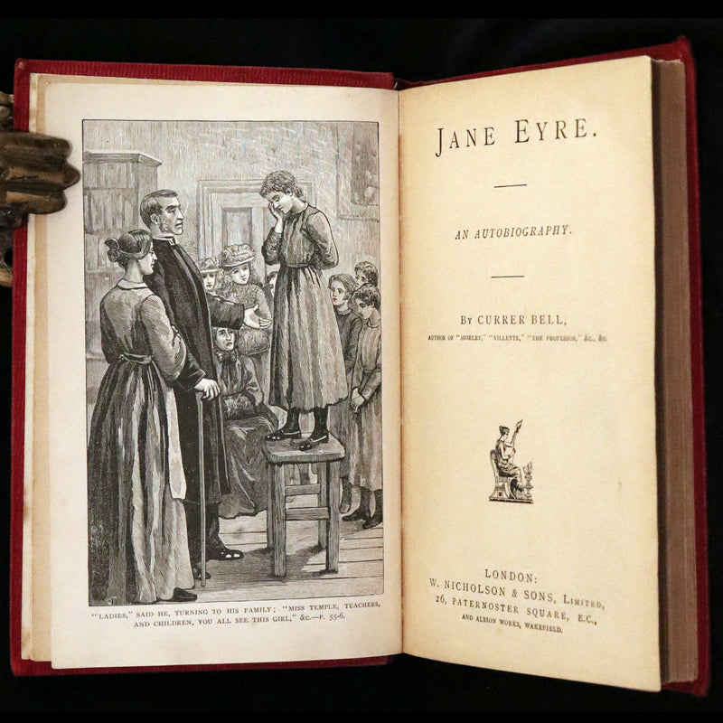 1890 Rare Victorian Book - Jane Eyre. An Autobiography by Currer Bell (Charlotte Brontë).