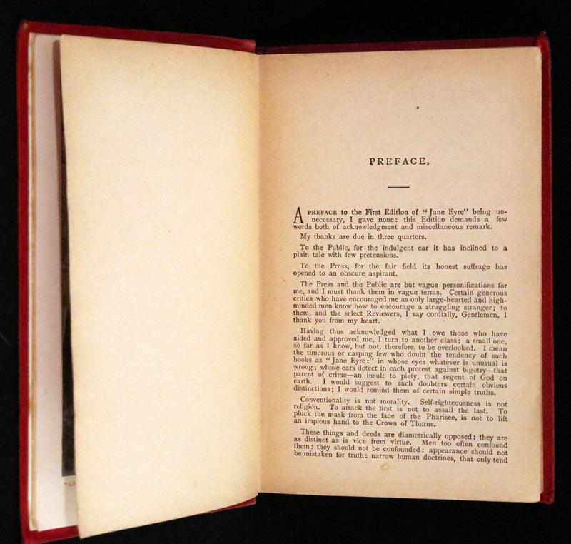1890 Rare Victorian Book - Jane Eyre. An Autobiography by Currer Bell (Charlotte Brontë).