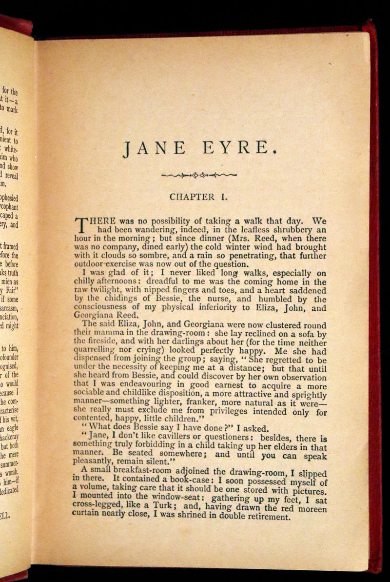 1890 Rare Victorian Book - Jane Eyre. An Autobiography by Currer Bell (Charlotte Brontë).