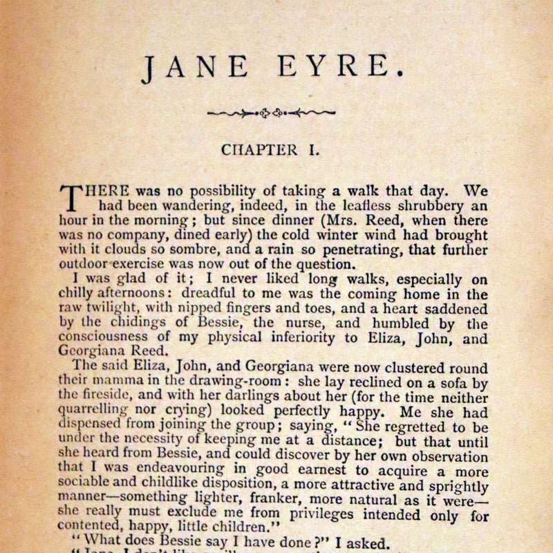 1890 Rare Victorian Book - Jane Eyre. An Autobiography by Currer Bell (Charlotte Brontë).