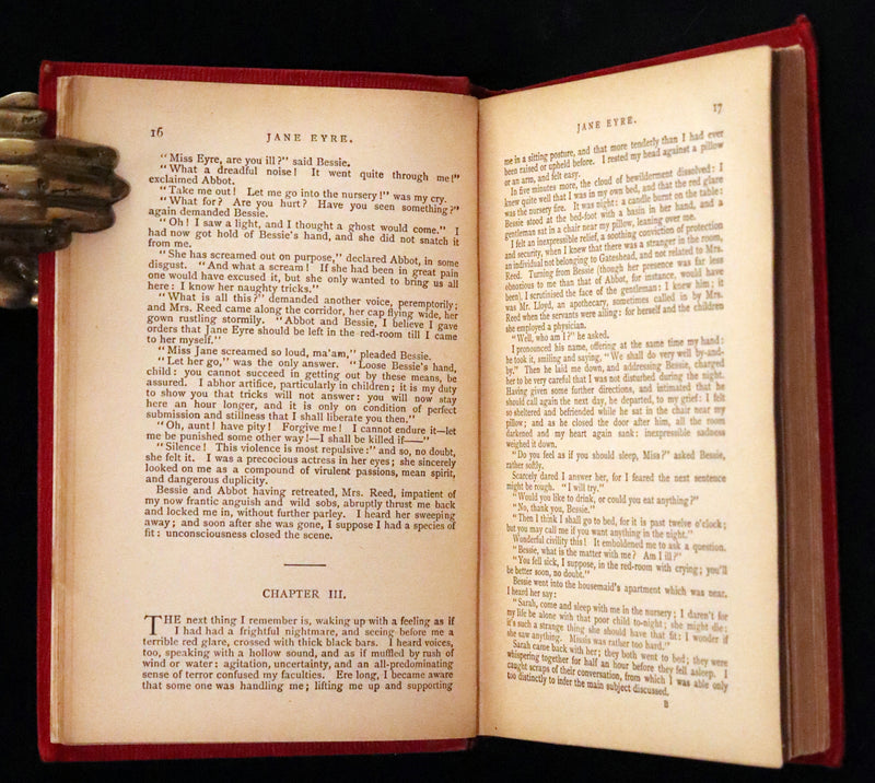 1890 Rare Victorian Book - Jane Eyre. An Autobiography by Currer Bell (Charlotte Brontë).