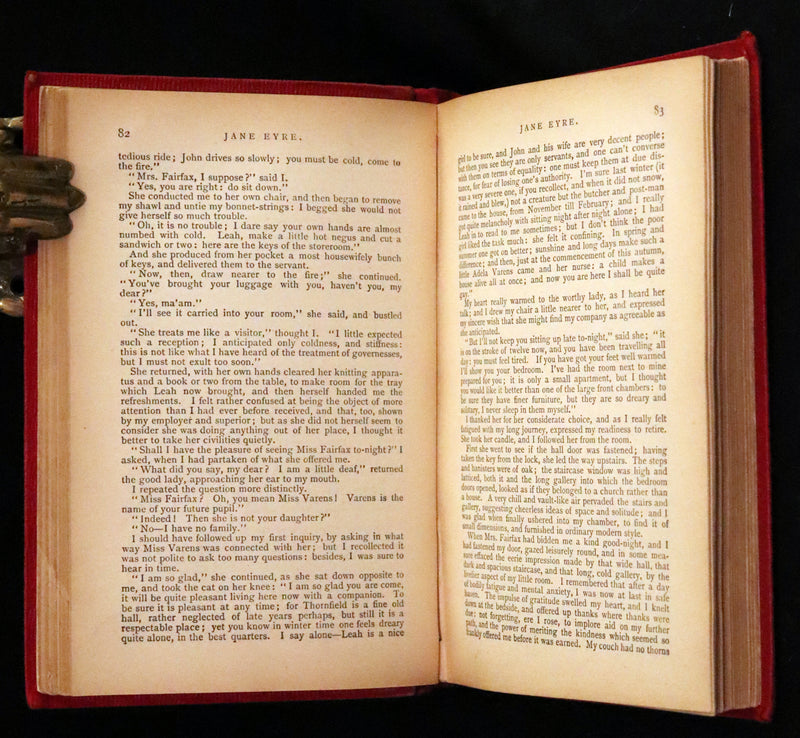 1890 Rare Victorian Book - Jane Eyre. An Autobiography by Currer Bell (Charlotte Brontë).